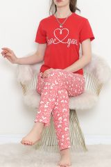 Süprem Kısa Kol Pijama Takımı Kırmızı1 - 18500.1048.