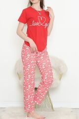 Süprem Kısa Kol Pijama Takımı Kırmızı1 - 18500.1048.