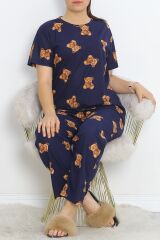 Büyük Beden Rotasyon Pijama Takımı Lacikahve - 400.1287.