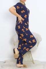 Büyük Beden Rotasyon Pijama Takımı Lacikahve - 400.1287.