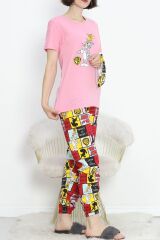 Paça Lastikli Pijama Takımı Pembe - 18736.1567.