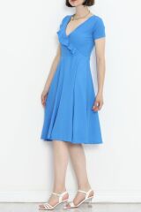 Kruvaze Kimono Elbise Mavi - 152403.701.