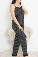 İp Askılı Battal Pijama Takımı Beyazçizgili - 174.1287.