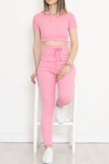 Kaşkorse Fermuarlı Kısakol Takım Pembe - 18517.1567.
