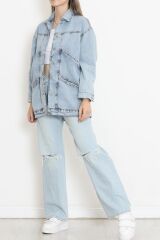 Oversize Kot Ceket Buzmavi - 10002.1778.