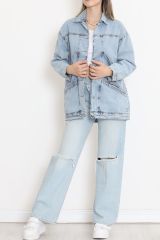 Oversize Kot Ceket Buzmavi - 10002.1778.