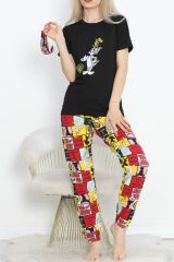 Paça Lastikli Pijama Takımı Siyah - 18736.1567.