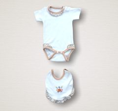 Erguvan Taç Nakışlı %100 Cotton Antibakteriyel Kız Bebek 10lu Zıbın Takımı Hastane Çıkışı