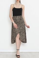 Ön Yırtmaçlı Etek Leopar - 2250.555.