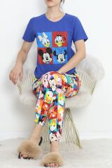 Paça Lastikli Pijama Takımı Saks - 18736.1567.
