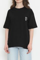 Baskılı Oversize Tişört Siyah - 16515.1567.