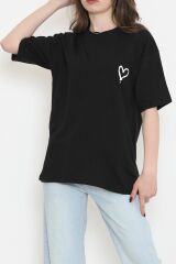 Baskılı Oversize Tişört Siyah - 16515.1567.