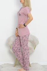 Düğmeli Pijama Takımı Gülsiyah - 704.1287.