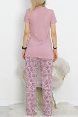 Düğmeli Pijama Takımı Gülsiyah - 704.1287.