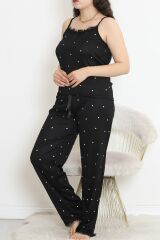 İp Askılı Battal Pijama Takımı Beyazsiyah2 - 174.1287.
