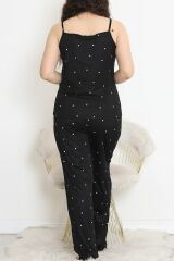 İp Askılı Battal Pijama Takımı Beyazsiyah2 - 174.1287.