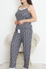 İp Askılı Battal Pijama Takımı Lacivert - 174.1287.