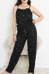 İp Askılı Battal Pijama Takımı Beyazsiyah - 174.1287.