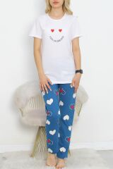 Desenli Pijama Takımı Beyazlaci1 - 18735.1567.