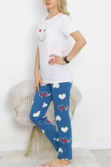 Desenli Pijama Takımı Beyazlaci1 - 18735.1567.