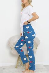Desenli Pijama Takımı Beyazlaci1 - 18735.1567.