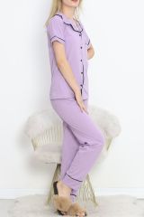 Önü Cepli Pijama Takımı Lilasiyah - 11404.1048.