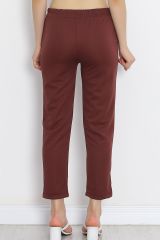 Krep Bağcık Detaylı Pantolon Mürdüm - 152429.1778.