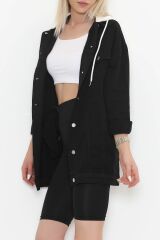 Gabardin Ceket Siyahekru - 9002.1367.