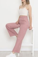 Paça Yırtmaçlı Keten Pantolon Pembe - 15267.1778.