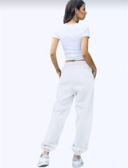 Unisex Basic Eşofman Altı - Beyaz