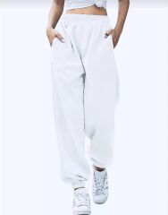 Unisex Basic Eşofman Altı - Beyaz