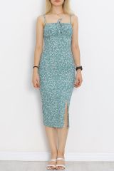 Askılı Desenli Elbise Mint - 650.1247.