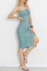 Askılı Desenli Elbise Mint - 650.1247.