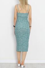 Askılı Desenli Elbise Mint - 650.1247.