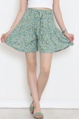 Kemerli Şortlu Etek Mint - 16701.1355.
