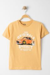 3-7 Yaş Baskılı Erkek Tişört Camel - 224112.1576.