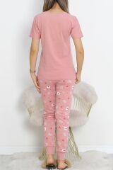 Desenli Pijama Takımı Pudra1 - 18964.1567.