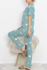 Düğmeli Pijama Takımı Mint - 18948.1567.