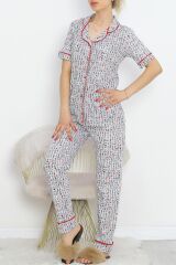 Düğmeli Pijama Takımı Grisiyah - 18948.1567.