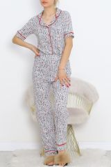 Düğmeli Pijama Takımı Grisiyah - 18948.1567.