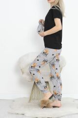 Paça Lastikli Pijama Takımı Siyahkahve - 18736.1567.