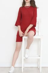 Fitilli Şortlu Takım Bordo - 18475.1567.