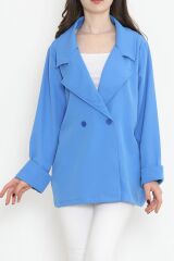 Oversize Düğmeli Ceket Mavi - 951.1247.
