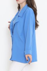 Oversize Düğmeli Ceket Mavi - 951.1247.