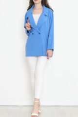 Oversize Düğmeli Ceket Mavi - 951.1247.