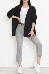 Oversize Düğmeli Ceket Siyah - 951.1247.