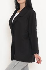 Oversize Düğmeli Ceket Siyah - 951.1247.