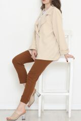Oversize Düğmeli Ceket Bej - 951.1247.