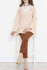 Oversize Düğmeli Ceket Bej - 951.1247.