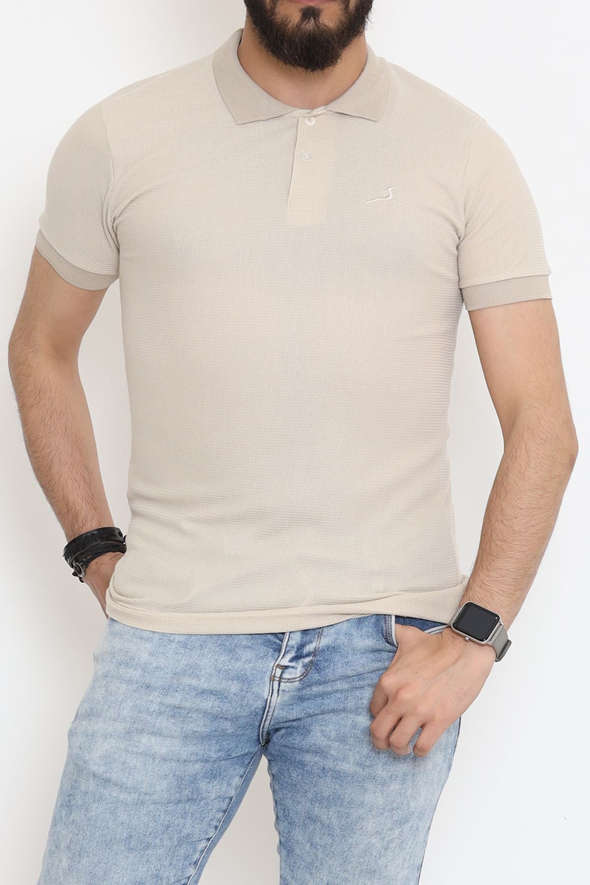 Polo Yaka Erkek Tişört Bej - 18288.1778.
